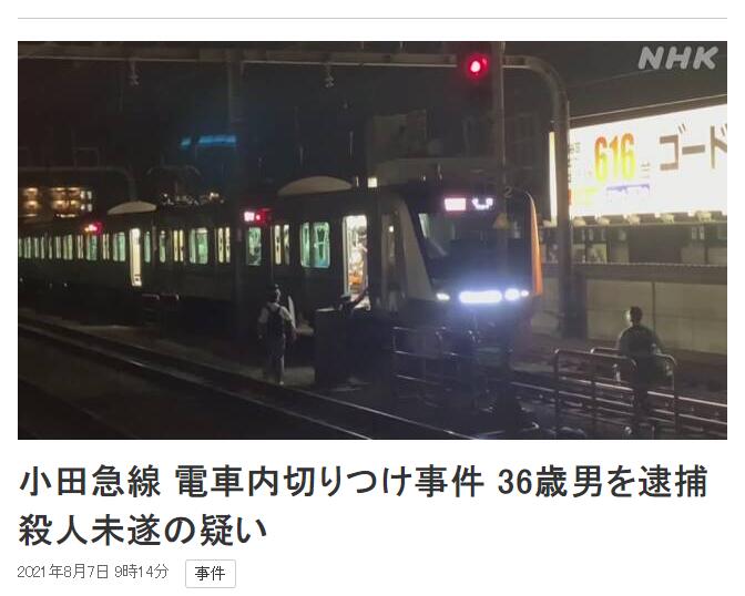 东京电车发生随机目标砍人事件 10人受伤