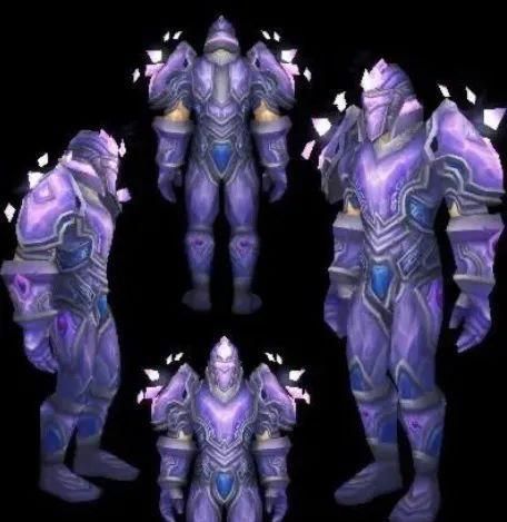 圣骑士的t5采用了德莱尼风格的水晶造型,相比以往动不动黄闪闪的亮光