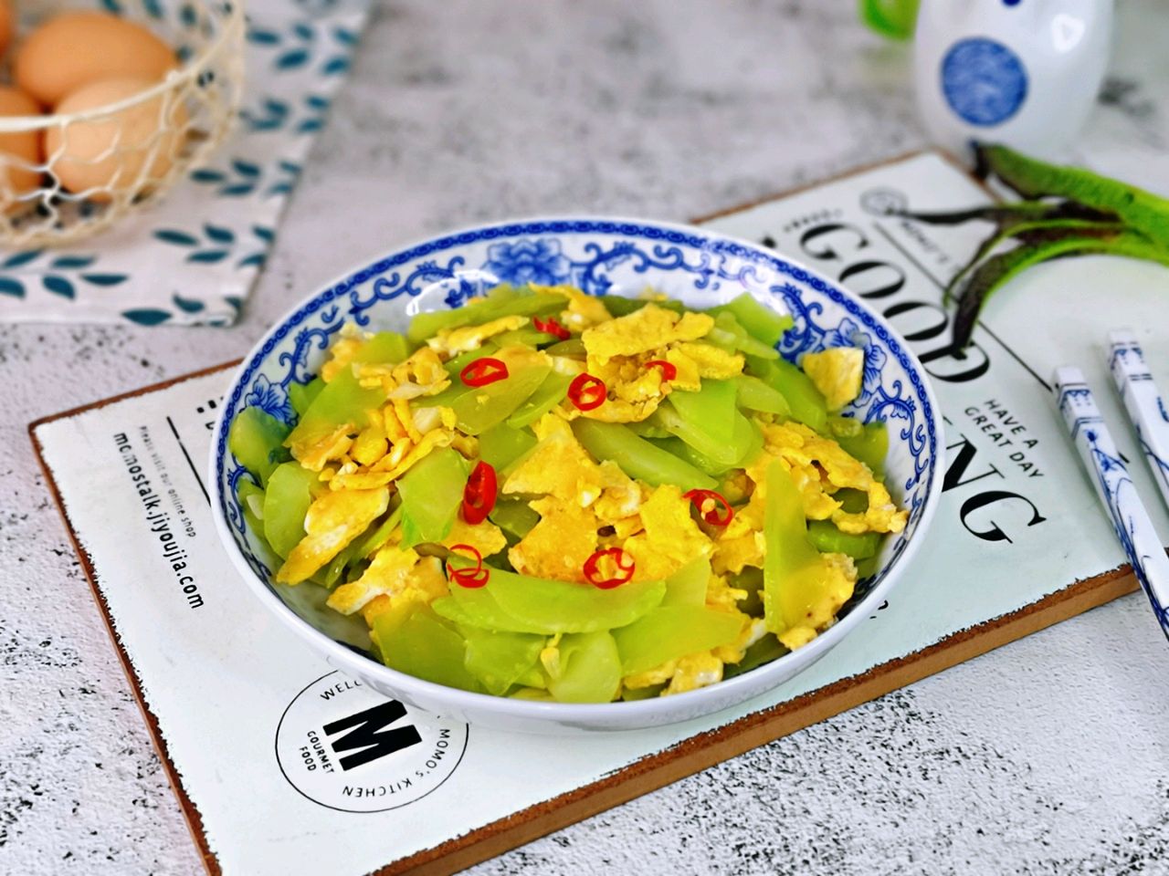 莴笋虾米炒蛋清淡爽口不油腻简单又快手夏季食欲不振就吃它