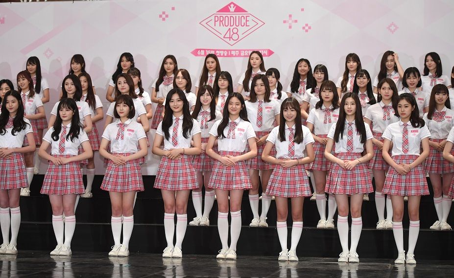 韩国首尔,选秀节目《produce48》发布会 图片来源:视觉中国