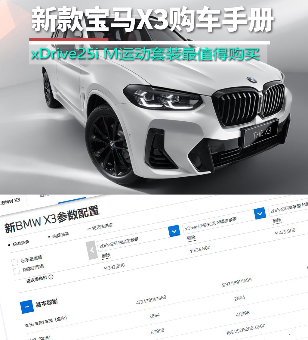 xdrive25i m运动套装最值得购买 新款宝马x3购车手册
