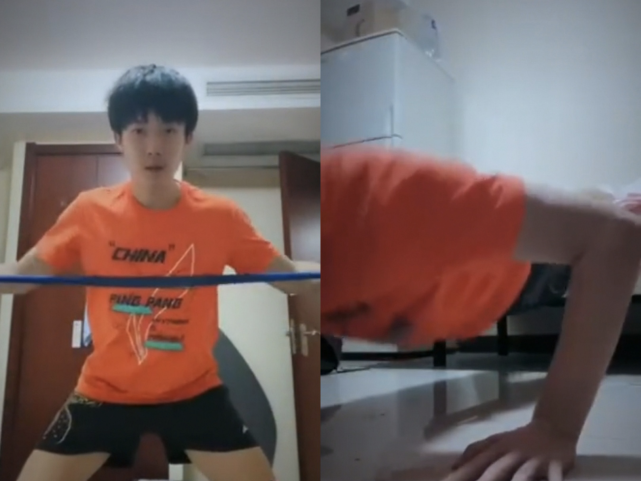 乒乓队员健身花样多！孙颖莎许昕利用矿泉水，马龙樊振东终于出镜休闲区蓝鸢梦想 - Www.slyday.coM