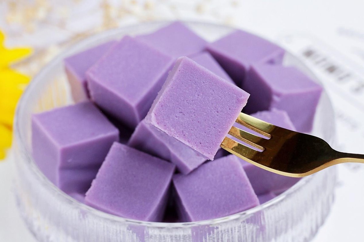 自制牛奶紫薯布丁软嫩香甜入口爽滑太好吃了