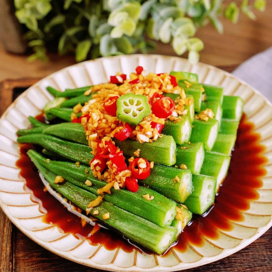 美食凉拌菜推荐凉拌秋葵凉拌韭菜凉拌开胃菜美味爽口开胃