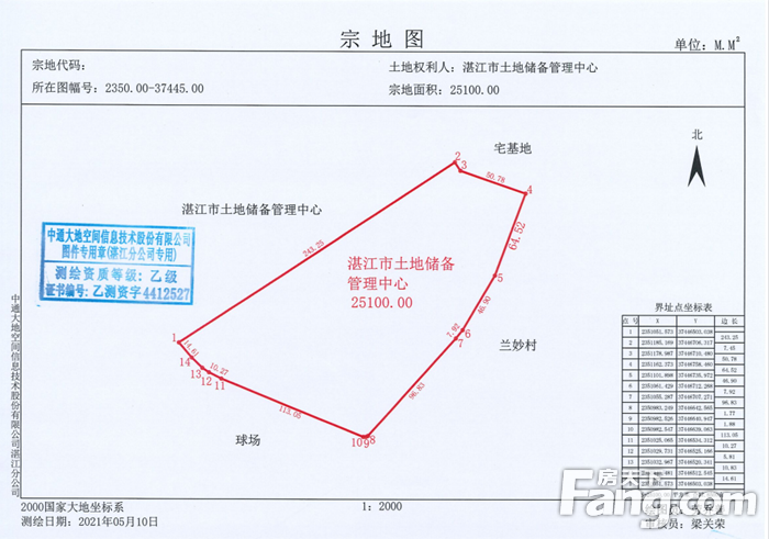 再次挂牌出让 湛江坡头兰妙村25100平米住宅用地挂拍 起拍单价2180元