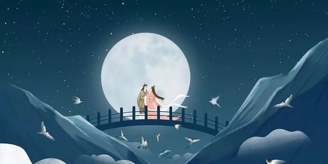 七夕今宵看碧霄牵牛织女渡河桥愿七夕共朝夕