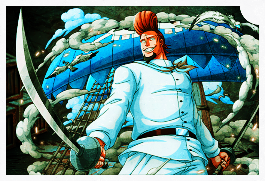 海贼王外传白胡子4番队长萨奇出场形象年轻并且霸气十足