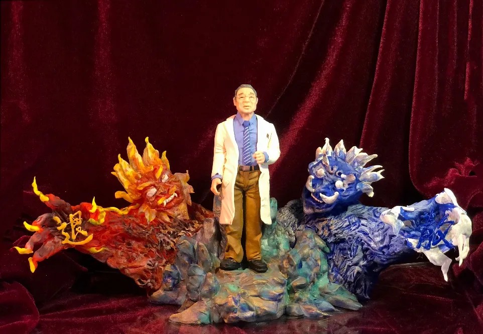 郎佳子彧创作的抗疫主题作品 北京大学供图