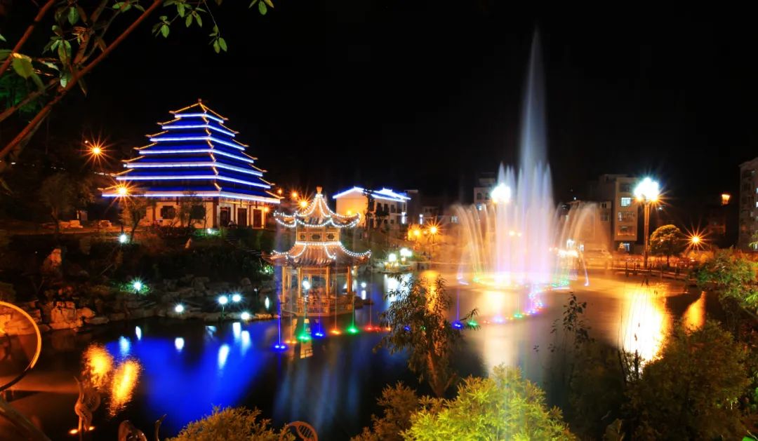 金城江公园夜景 唐启禄 摄