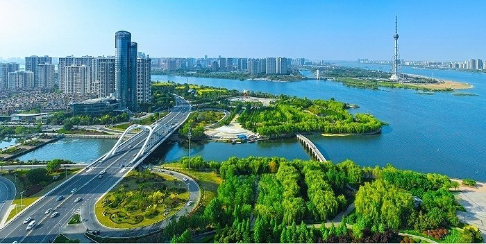 风光旖旎的临沂滨河三河口 图片来源:临沂市委网信办