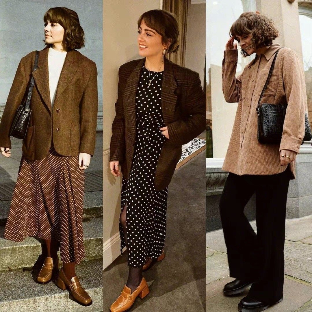 伦敦女生初秋日常穿搭参考,复古英伦风的搭配指南