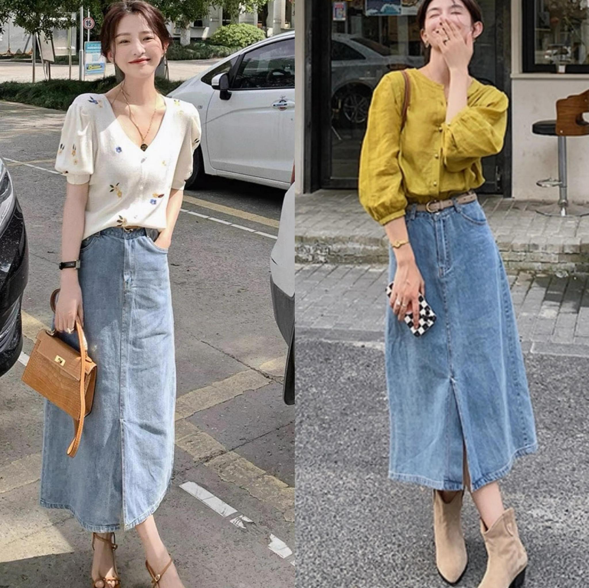 美好的幻想,这样的针织衫用来搭配a字半身牛仔长裙也没有一丝违和感