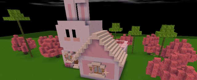 《迷你世界》之萌萌少女心,玩家自制小兔子别墅,少女心满满