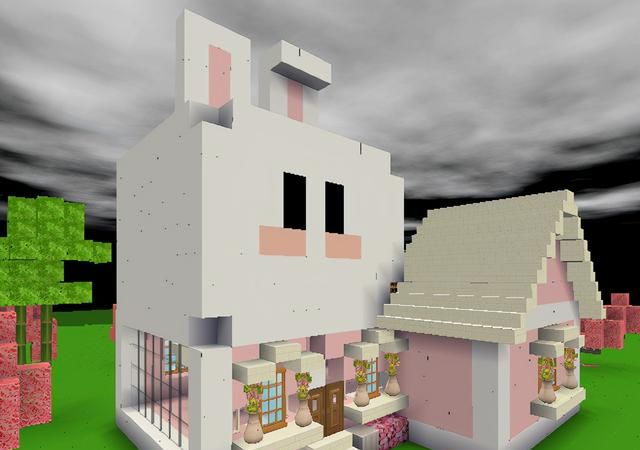 《迷你世界》之萌萌少女心,玩家自制小兔子别墅,少女心满满