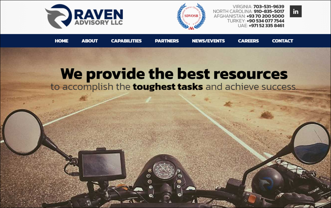 截图自Raven Advisory LLC公司官网