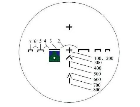 95式枪族通用的白光瞄准镜的分划板