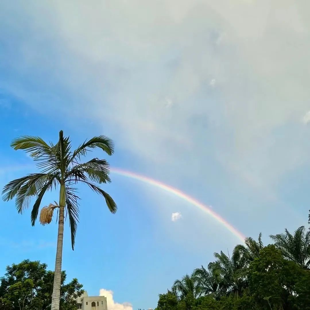 海口上空绽放双彩虹