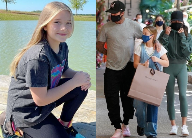 小七女大十八变最新全身照曝光大腿好粗贝克汉姆督促减肥