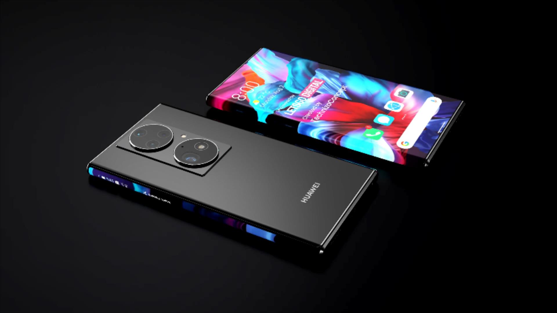 华为mate50pro渲染图:骁龙895 2亿四摄,屏下相机是最大看点