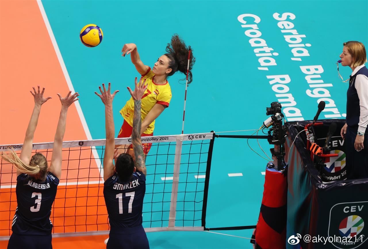 2021年女排欧锦赛小组赛b组,波兰3-0西班牙(25-15 25-15 25-8)