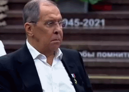 听了普京的调侃，拉夫罗夫笑了起来 图源：俄罗斯24新闻台视频截图