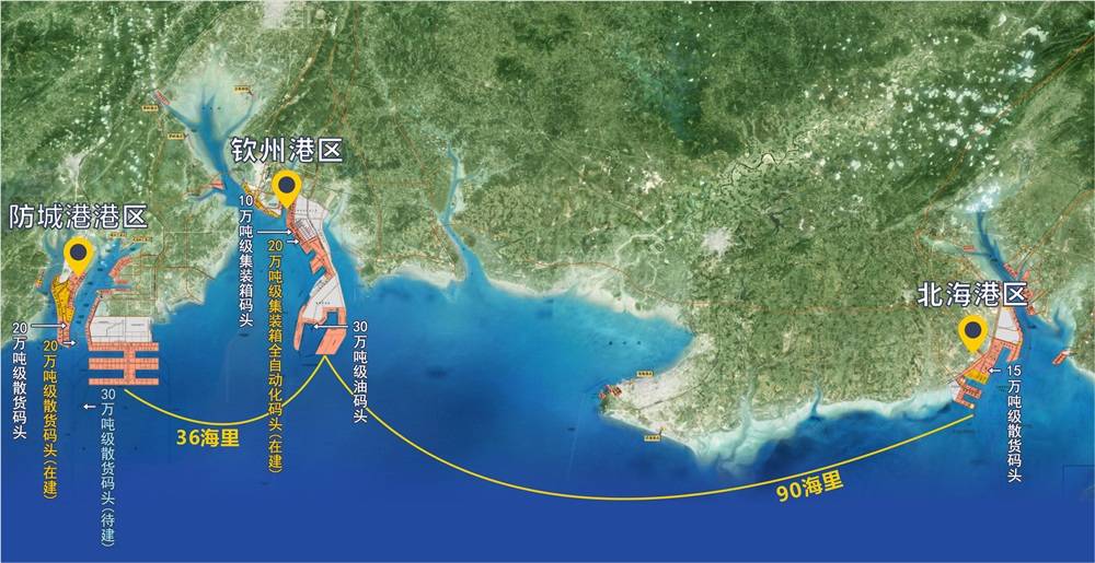 北部湾港口示意图.