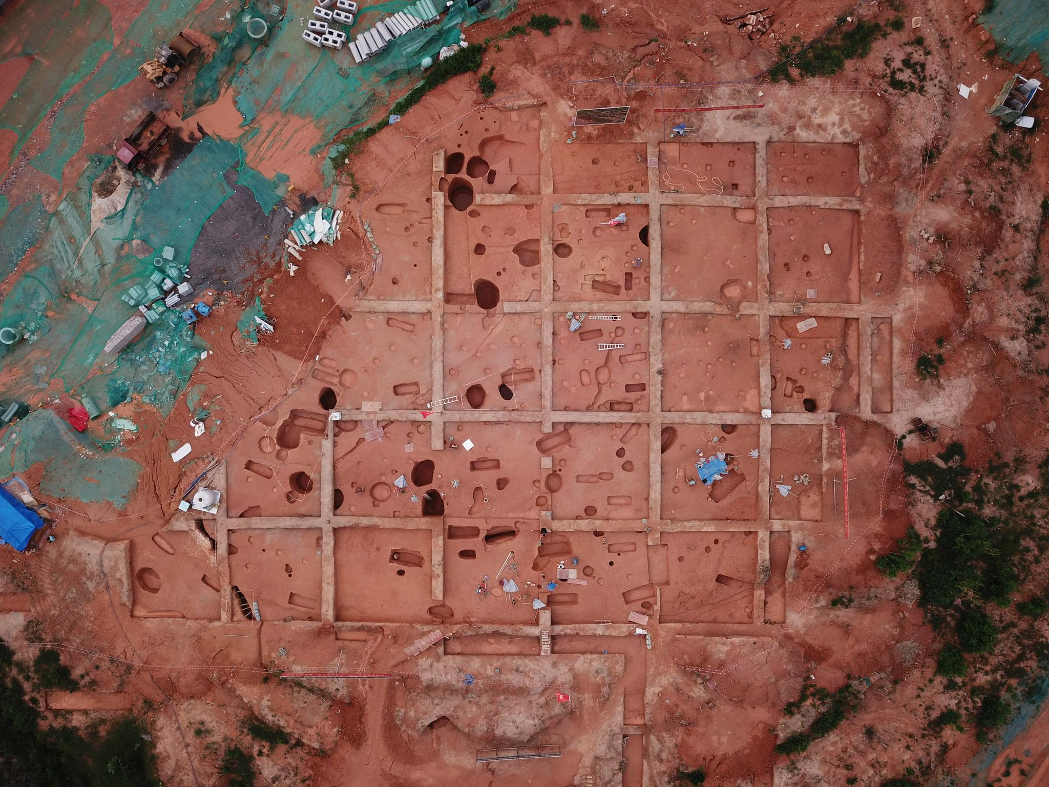 榄园岭遗址航拍图.(广州市文物考古研究院供图)