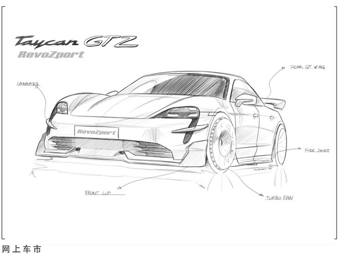 配911 gt3同款大尾翼!保时捷taycan推出改装套件,造型更激进