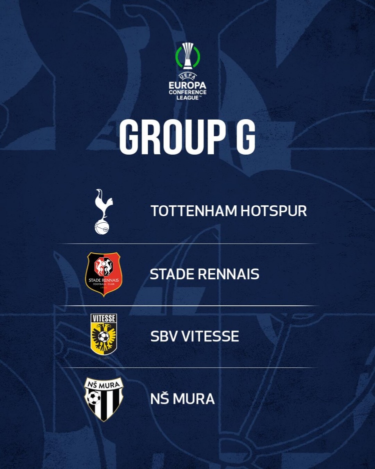 热刺欧会杯小组赛抽签:与雷恩,维特斯,慕拉同居g组