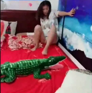 女友正在熟睡,小伙将鳄鱼放到她身边,女友睁眼后被吓了一跳!休闲区蓝鸢梦想 - Www.slyday.coM 女友正在熟睡,小伙将鳄鱼放到她身边,女友睁眼后被吓了一跳!休闲区蓝鸢梦想 - Www.slyday.coM