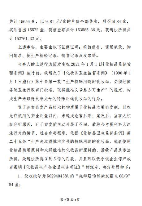 汉高股份旗下品牌产品施华蔻怡然染发霜抽检不合格(图4)