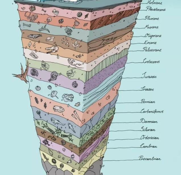 灰色的镁质岩石,下层则是红色的砂质岩石三叠纪与二叠纪的岩层很相似