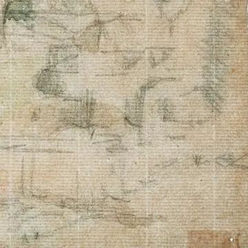 保罗·塞尚，《加尔达纳的桥》直纹纸细节，约1885–86