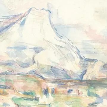 保罗·塞尚，《圣维克多山》细节，1902-06；纸上水彩和铅笔