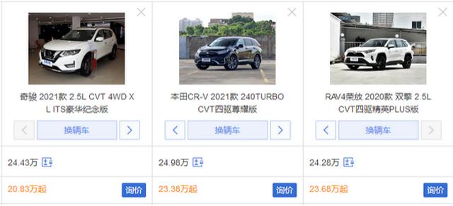 20万预算买合资SUV，本田CR-V、丰田荣放和日产奇骏怎么选？
