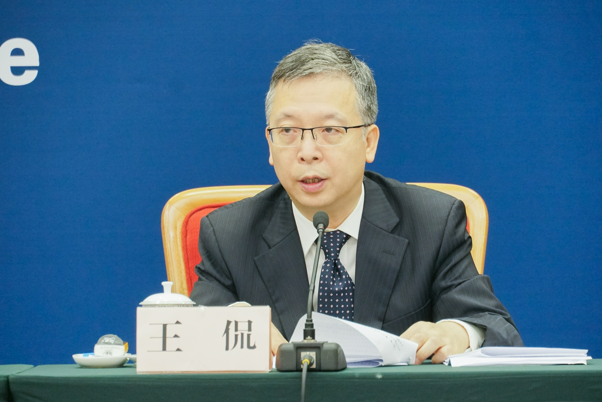 海关总署综合业务司副司长王侃 澎湃新闻记者 周頔 摄