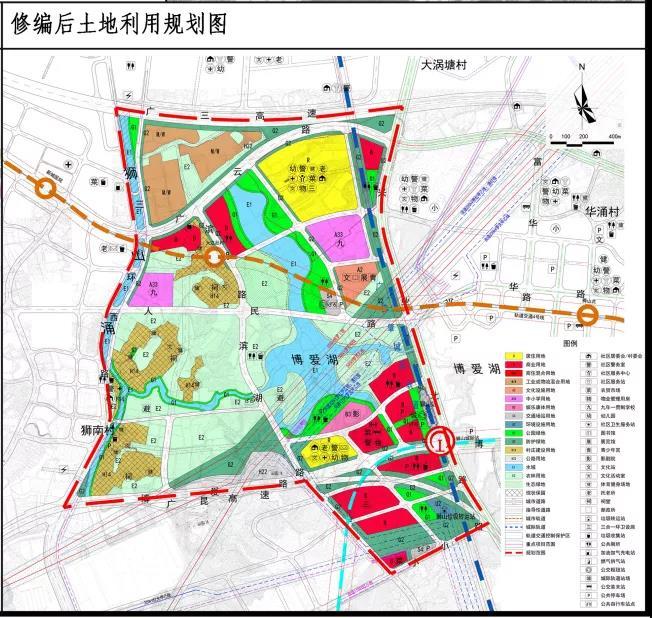 佛山南海狮山博爱湖西片区规划调整:或新增2所九年制学校,建影剧院