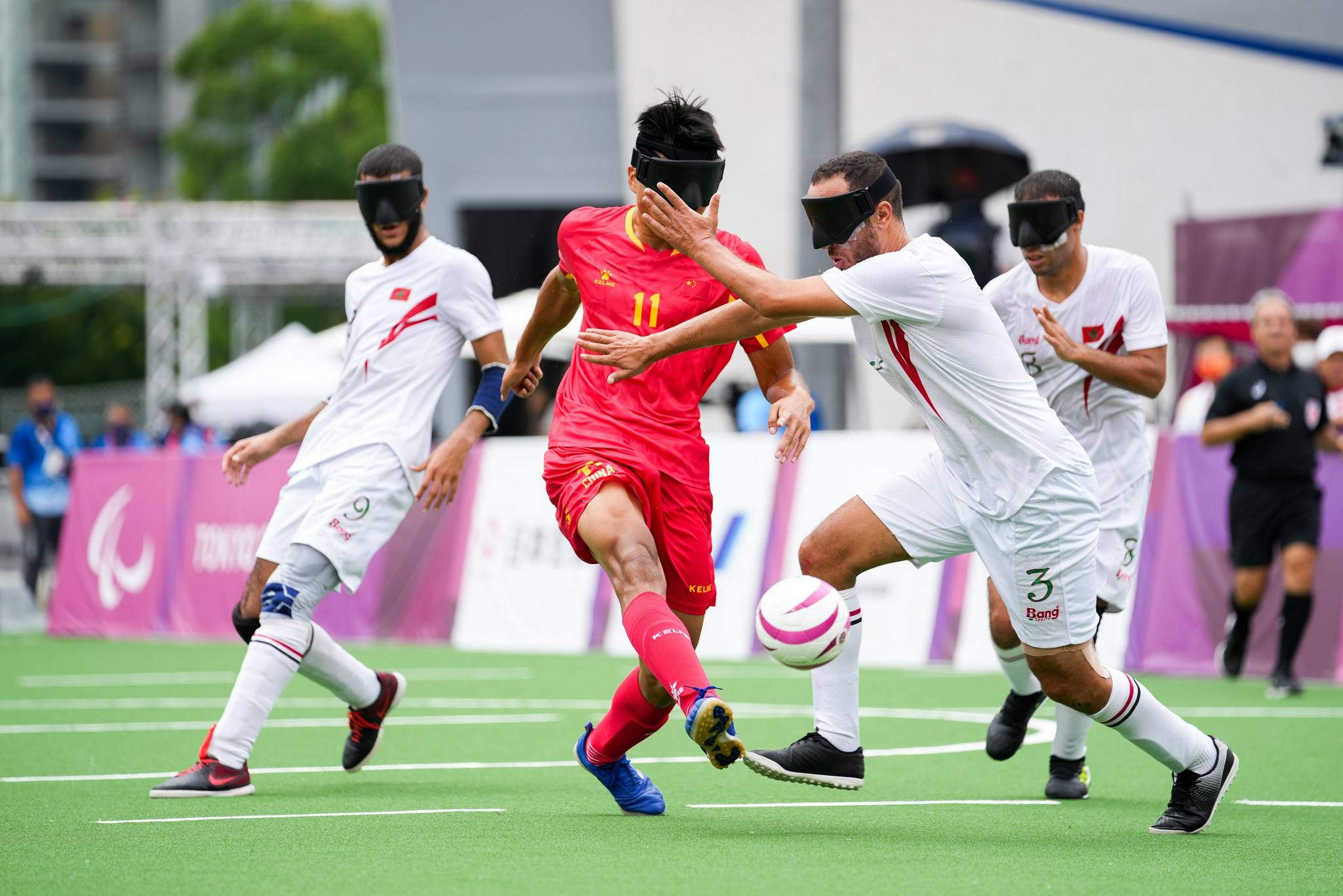 五人制盲人足球铜牌争夺战中国队不敌摩洛哥队