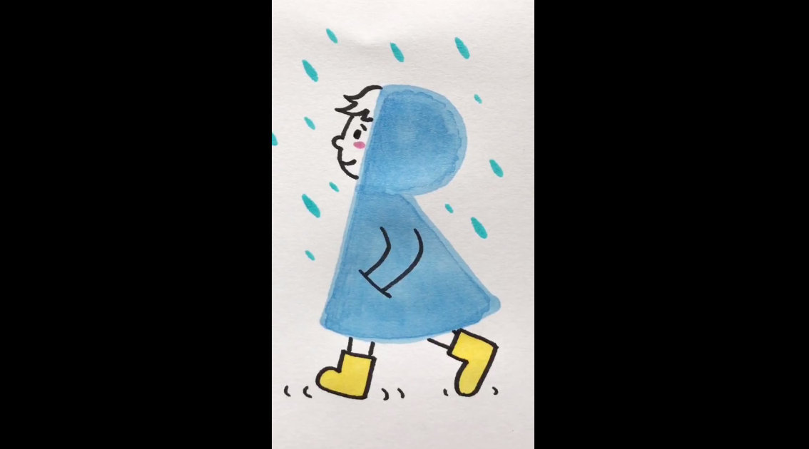 字母r画雨衣小哥哥,好治愈 一起来玩简笔画