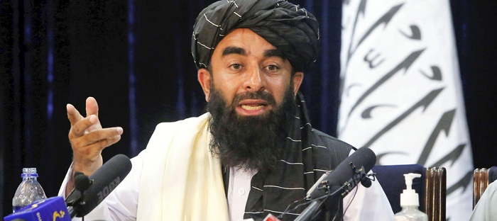 阿富汗塔利班发言人扎比乌拉·穆贾希德（图片来源：德新社）