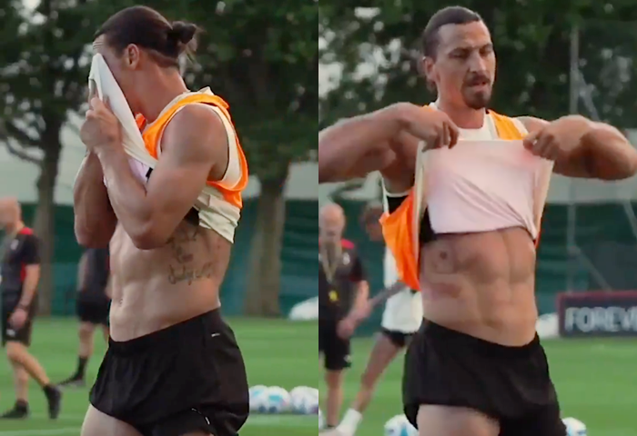 伊布身材太绝了!完全看不出40岁,6块腹肌明显,大腿魔鬼筋