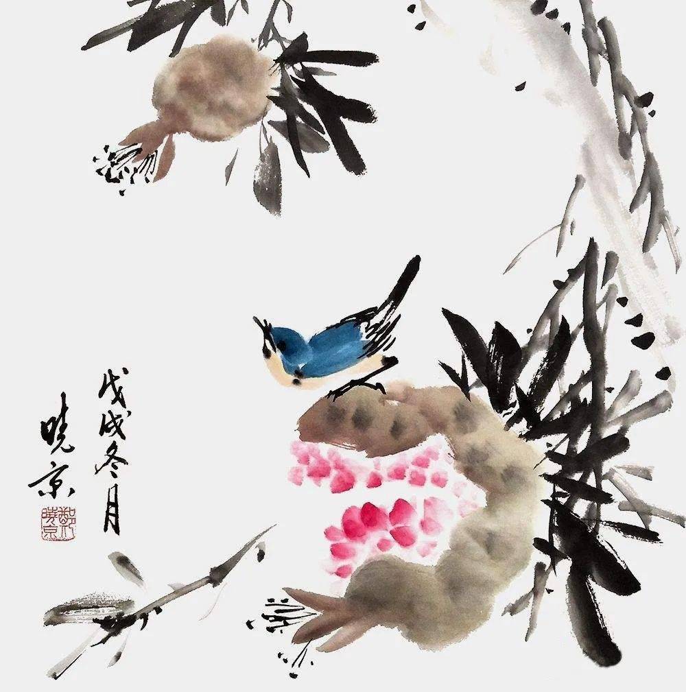 当代画家郑晓京精品花鸟画作品欣赏