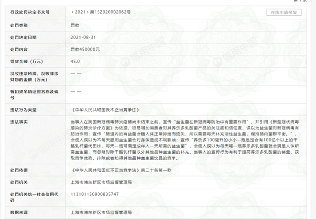 该！因宣传益生菌在新冠病毒防治中有重要作用，养乐多被浦东市场监管局罚款45万元休闲区蓝鸢梦想 - Www.slyday.coM