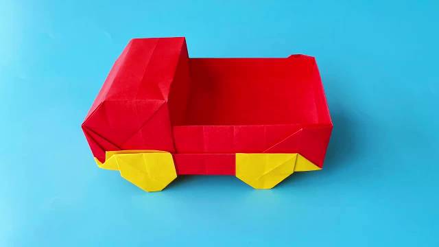 教你折纸卡车(下),简单漂亮,折纸王子慢速详细视频教程