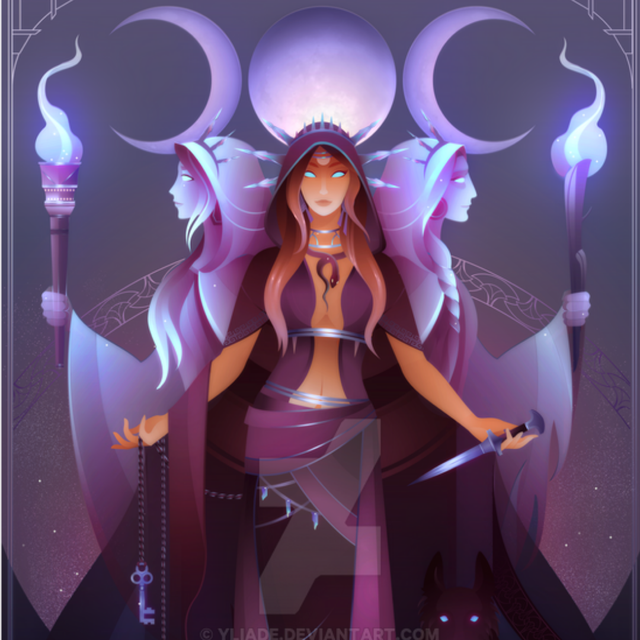 赫卡特是十字路口和界线女神,她的形象经常被放置在城门,家门口和道路