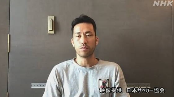 吉田麻通过视频表态（图片来源：NHK）