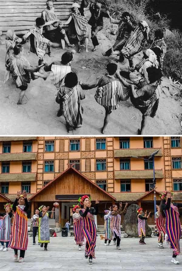 独龙族群众在跳舞(资料照片);下图:2020年10月31日,独龙族群众在独龙