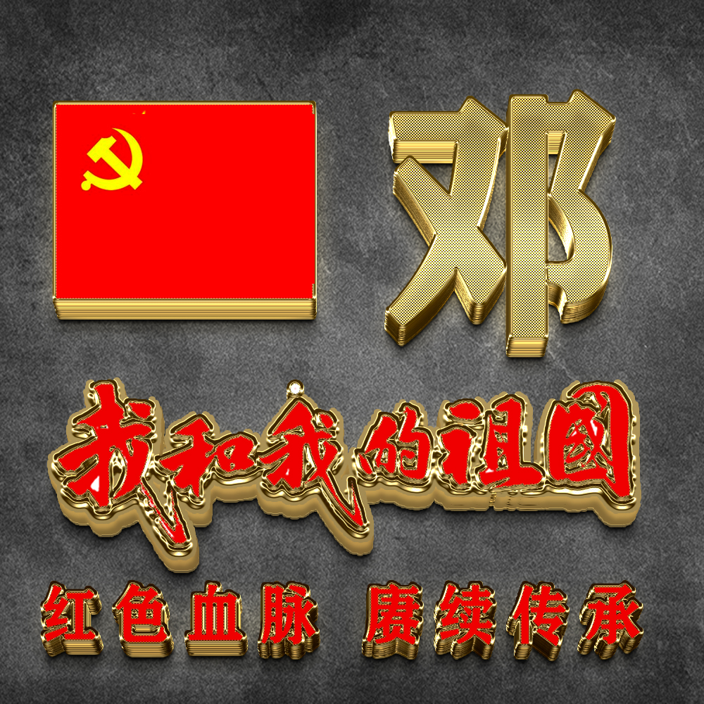 一个姓氏一张图片金属3d爱国质感高档微信头像请你带走
