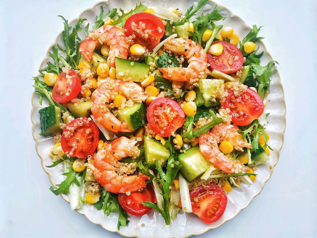 藜麦鲜虾沙拉低脂又营养减肥的好选择多吃不怕胖