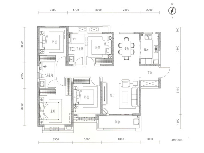 好住|南北通透动静分离 合悦华府135㎡户型推荐给有二孩的购房者!